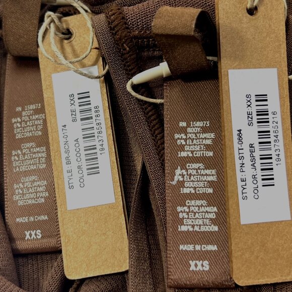 SKIMS Summer Mesh Scoop Bralette and T-String Thong Jasper XXS - Picture 9 of 12